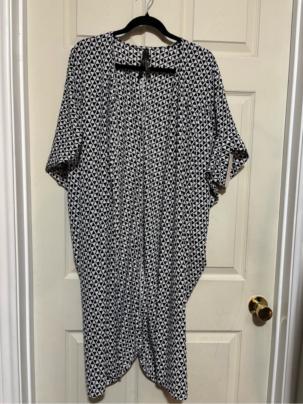 Melissa Mcarthy by 7Seven Black & White Geometric Women's kimono NWT
